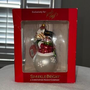 Christopher Radko Sparkle-Bright Snowman Ornament - Silver, Red, and Green